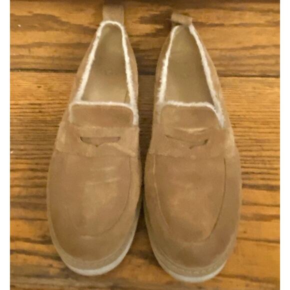 UGG Womens Atwater Spill Seam Penny Loafer Sz 7.5 Camel Suede - Picture 3 of 10